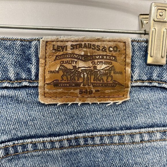 Vtg Levi's 540 Orange Tab 90's Men's 40x30 Blue Flex Denim Tapered Leg Jeans USA - Picture 4 of 10